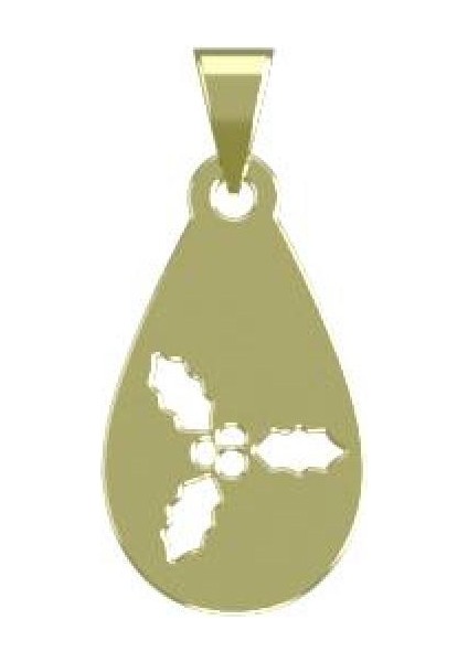 14 Ayar Altın Gözyaşı Damlası Kolye Ucu 0.5 Gr, KC11867 Kodlu
