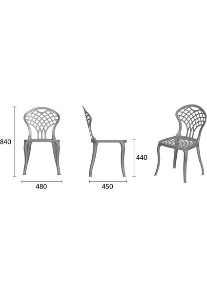 Iç ve Dış Mekan Uyumlu Alüminyum Masa Sandalye Seti