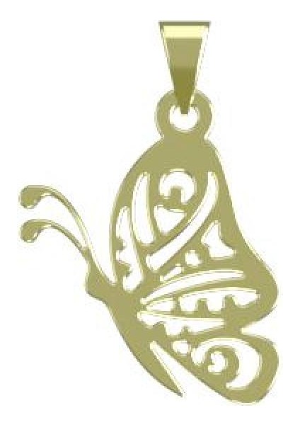 14 Ayar Altın Kelebek Kolye Ucu 0.5 Gr, KC11392 Kodlu