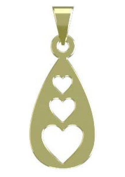 14 Ayar Altın Kalp Kolye Ucu 0.5 Gr, KC11555 Kodlu