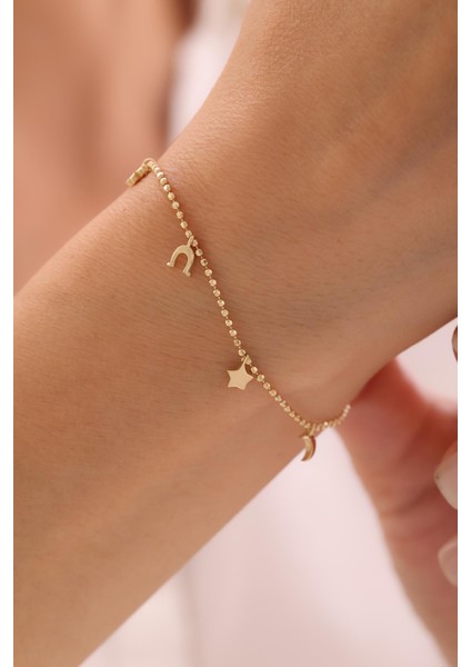 14 Ayar Minimal Charm Bileklik fiyatları