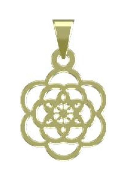 14 Ayar Altın Çiçek Kolye Ucu 0.5 Gr, KC12346 Kodlu