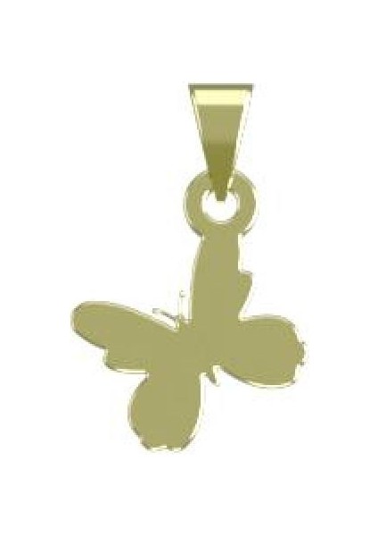 14 Ayar Altın Kelebek Kolye Ucu 0.5 Gr, KC13818 Kodlu