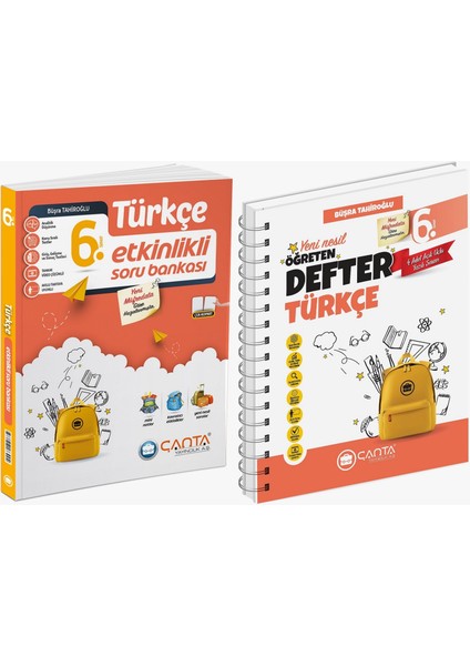Çanta 2026 6. Sınıf Türkçe Etkinlikli Kazanım Soru Bankası + Defter Seti 2 Kitap Güncel Müfredat