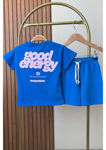 Kız Çocuk Pamuklu Kumaş Slogan Baskılı Tshirt ve Şort Alt Üst Takım fırsatları