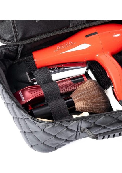 Kuaför Çantası Kapitone Tasarım Suni Deri Malzeme Siyah 30x38 cm modelleri