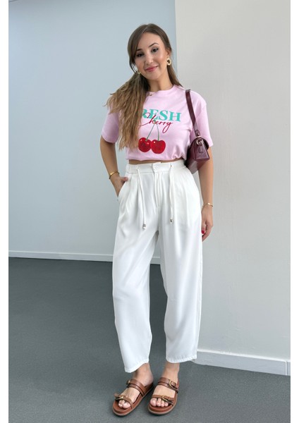 Hole Beli Lastikli Şalvar Pantolon modelleri