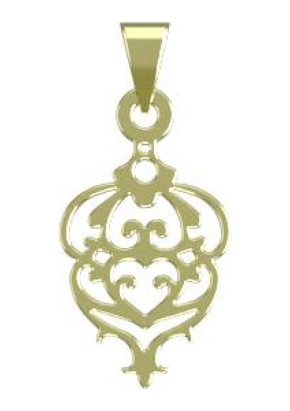 14 Ayar Altın Eslimi Kolye Ucu 0.5 Gr, KC10508 Kodlu