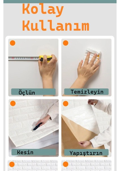 70X30CM Kendinden Yapışkanlı Beyaz Duvar Paneli, Esnek Köpük 0,20 M² fiyatları