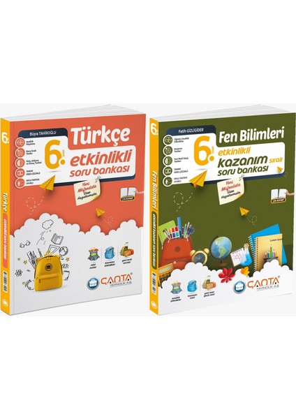 Çanta 2025 6. Sınıf Türkçe + Fen Bilimleri Etkinlikli Kazanım Soru Seti 2 Kitap Güncel Müfredat
