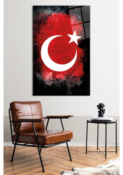 Türk Bayrağı Cam Tablo, Modern Ev ve Ofis Dekoru, Hediyelik Duvar Dekorasyonu, Kırılmaz Cam fiyatları