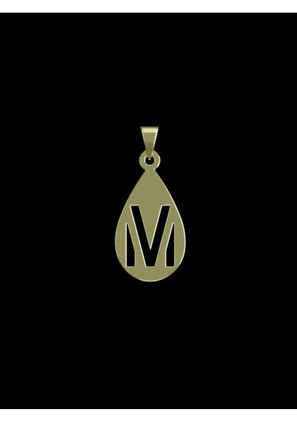 14 Ayar Altın M Harfi Kolye Ucu 0.5 Gr, KC12854 Kodlu
