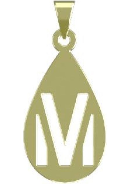 14 Ayar Altın M Harfi Kolye Ucu 0.5 Gr, KC12854 Kodlu