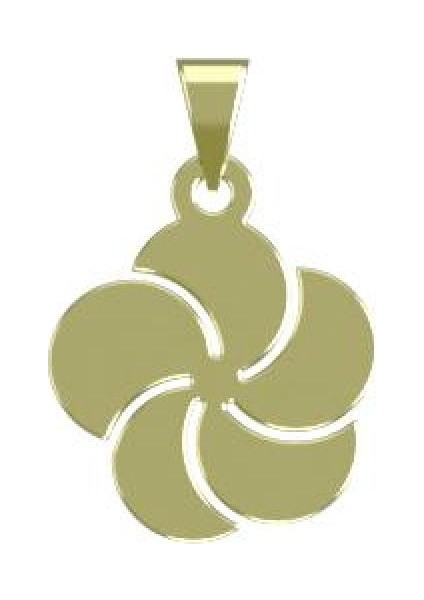 14 Ayar Altın Çiçek Kolye Ucu 0.5 Gr, KC13066 Kodlu