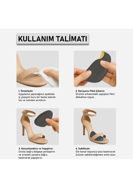 ayakkabı Küçültücü Yapışkanlı Destek Pedi – Metatarsal Bölge Konforu ve Sabit Kullanım 1 Çift fırsatları