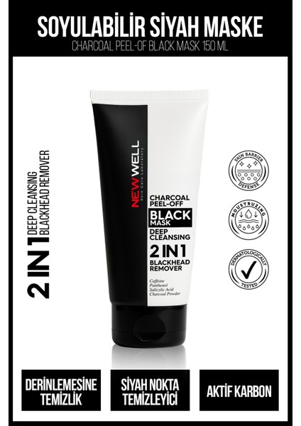 Charcoal Peel-Of Black Mask Soyulabilir Siyah Maske 150 ml