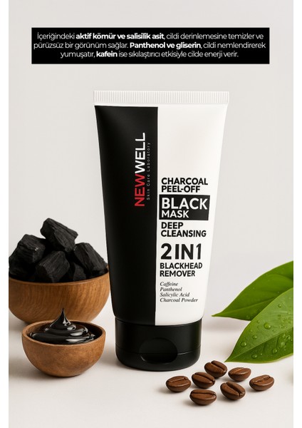 Charcoal Peel-Of Black Mask Soyulabilir Siyah Maske 150 ml modelleri