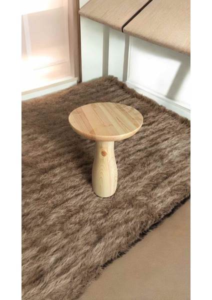 Mantar Yan Sehpa Doğal Ahşap Tekli Naturel Renk fiyatları