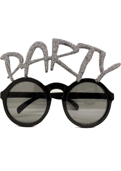 Gümüş Simli Party Yazılı Parti Gözlüğü Show 15x7 cm