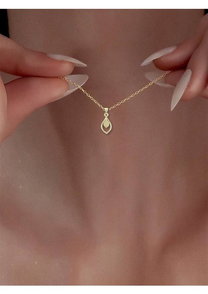 14 Ayar Altın Gözyaşı Damlası Kolye Ucu 0.5 Gr, KC12048 Kodlu