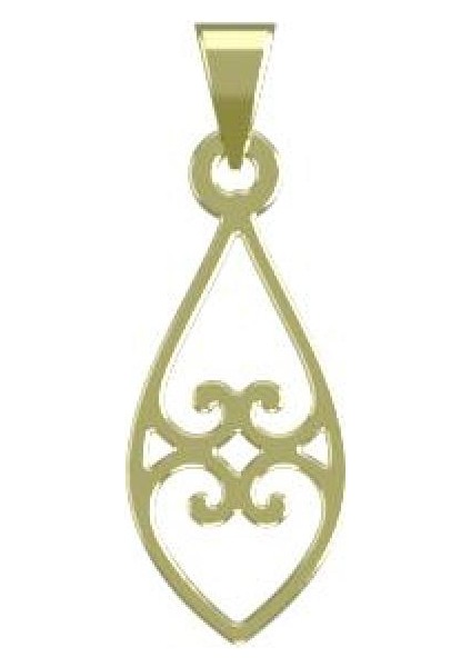 14 Ayar Altın Gözyaşı Damlası Kolye Ucu 0.5 Gr, KC12878 Kodlu