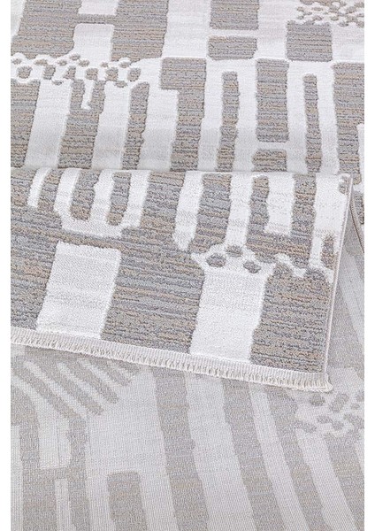 Dalida 3217A Yumuşak Dokulu Modern Desenli Gri Krem Salon, Mutfak, Oturma, Çocuk Oda Halısı fiyatları