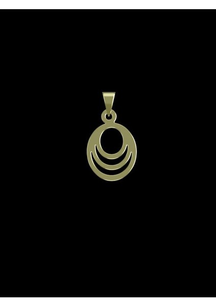 14 Ayar Altın Oval Kolye Ucu 0.5 Gr, KC10322 Kodlu