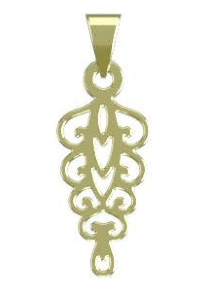 14 Ayar Altın Eslimi Kolye Ucu 0.5 Gr, KC10791 Kodlu