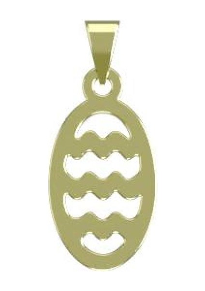 14 Ayar Altın Oval Kolye Ucu 0.5 Gr, KC12703 Kodlu