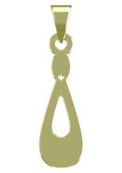 14 Ayar Altın Gözyaşı Damlası Kolye Ucu 0.5 Gr, KC12819 Kodlu