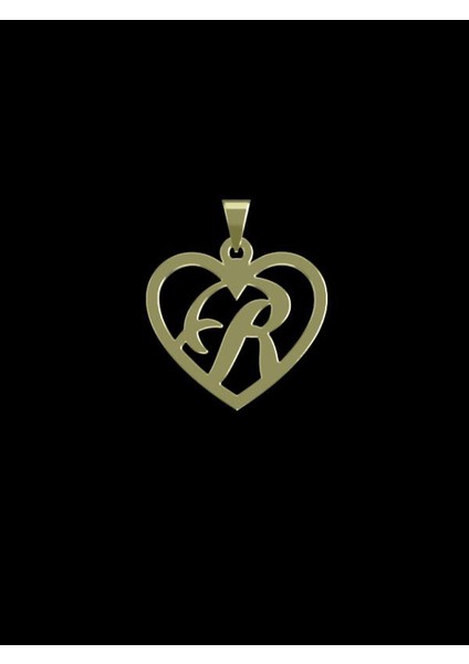 14 Ayar Altın R Harfi Kolye Ucu 0.5 Gr, KC12843 Kodlu
