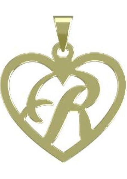 14 Ayar Altın R Harfi Kolye Ucu 0.5 Gr, KC12843 Kodlu
