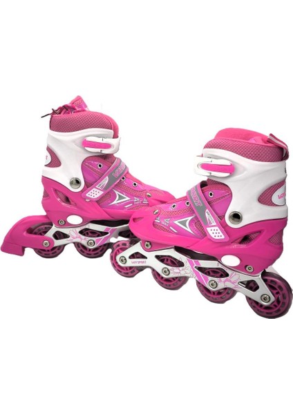 Vardem Işıklı Ayarlanabilir (Alıştırma ve Sıralı) Paten M (34-37) (Pembe)