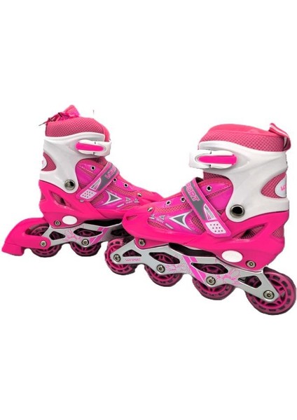Vardem Işıklı Ayarlanabilir (Alıştırma ve Sıralı) Paten M (34-37) (Pembe) indirimleri