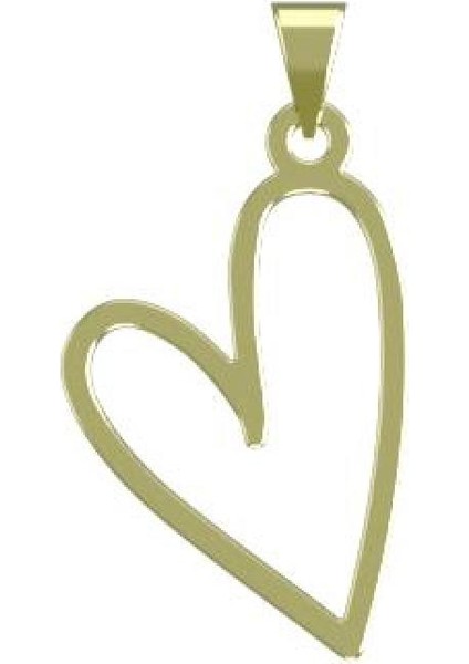 14 Ayar Altın Kalp Kolye Ucu 0.5 Gr, KC17535 Kodlu
