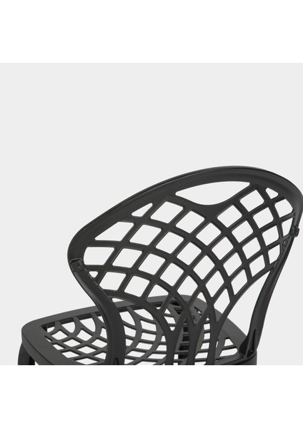 Alüminyum Dış Mekan Masa Sandalye Seti SA141-TA100-MA300 Ral 9005 Siyah