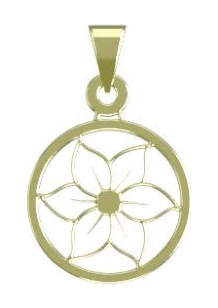 14 Ayar Altın Çiçek Kolye Ucu 0.5 Gr, KC11029 Kodlu