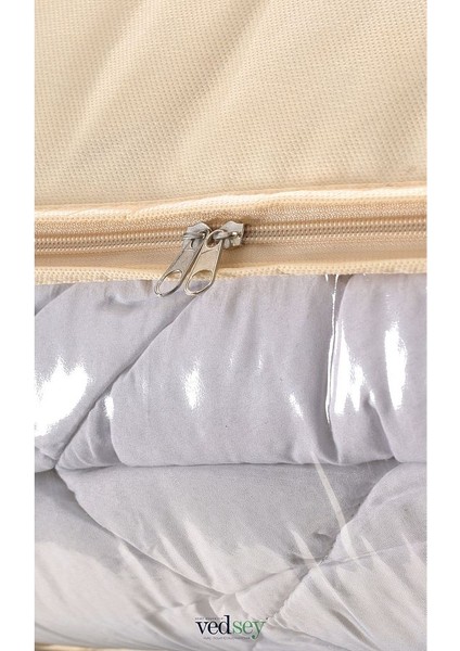 3'lü Set Büyük Boy 70X50X25CM Pencereli Çekyat&baza Altı,yorgan&yastık Düzenleyici Hurç Krem