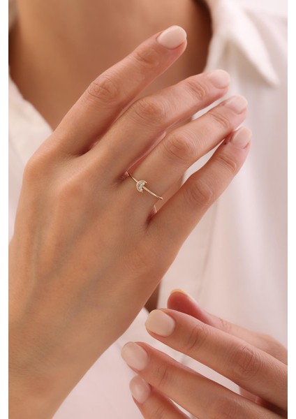 14 Ayar Minimal Ay Yüzük