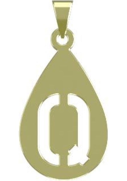 14 Ayar Altın Q Harfi Kolye Ucu 0.5 Gr, KC13135 Kodlu