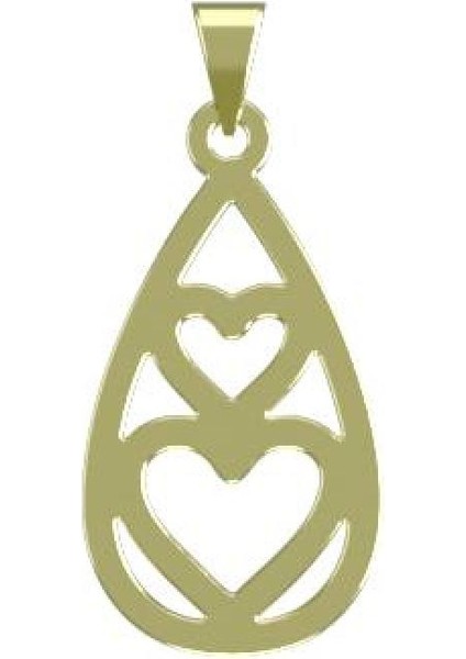 14 Ayar Altın Kalp Kolye Ucu 0.5 Gr, KC11588 Kodlu