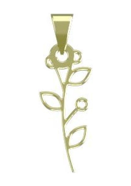 14 Ayar Altın Yaprak Kolye Ucu 0.5 Gr, KC15963 Kodlu