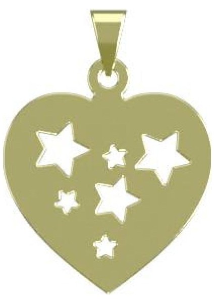 14 Ayar Altın Kalp Kolye Ucu 0.5 Gr, KC13134 Kodlu