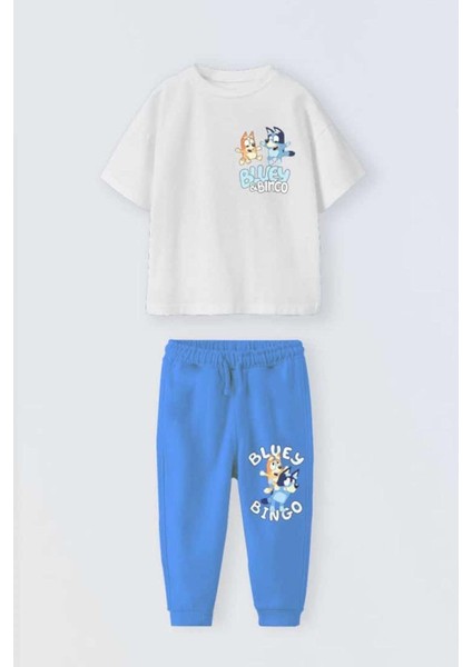 Erkek Çocuk Bluey Baskılı Pamuklu Altüst Takım