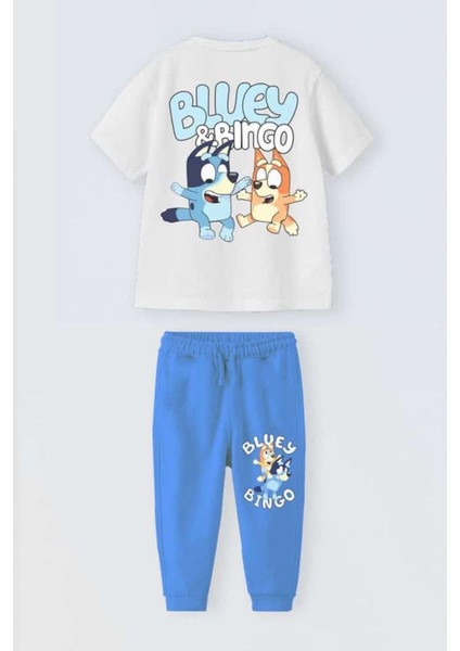 Erkek Çocuk Bluey Baskılı Pamuklu Altüst Takım fiyatları