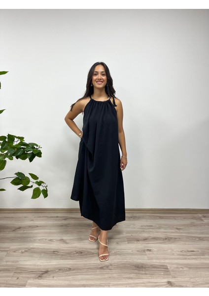 Boyundan Bağlamalı Büzgülü Elbise fiyatları