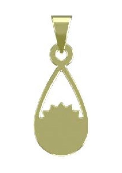 14 Ayar Altın Gözyaşı Damlası Kolye Ucu 0.5 Gr, KC10760 Kodlu