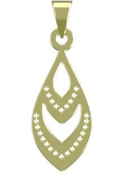 14 Ayar Altın Gözyaşı Damlası Kolye Ucu 0.5 Gr, KC11531 Kodlu