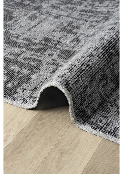 Antik Gri Halı Yıkanabilir Kaymaz Taban Şönil Kilim Dokuma Pamuk Taban Kilim 10119A 80 x 150 cm modelleri