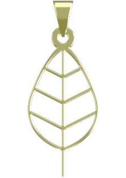 14 Ayar Altın Yaprak Kolye Ucu 0.5 Gr, KC15917 Kodlu